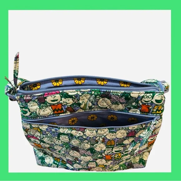 NWT! VERA BRADLEY X PEANUTS CROSSBODY MULTI ZIPPER POCKETS BAG W ADJ. STRAP. NEW - Picture 12 of 16